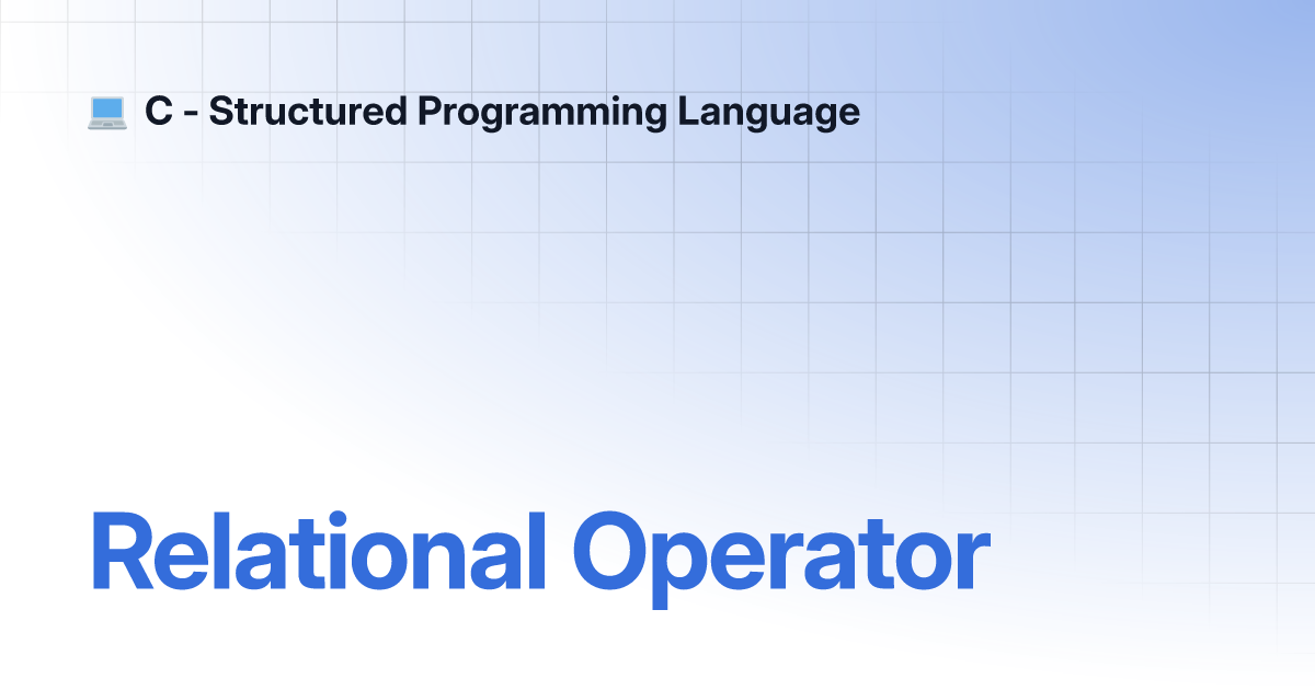 Relational Operator 